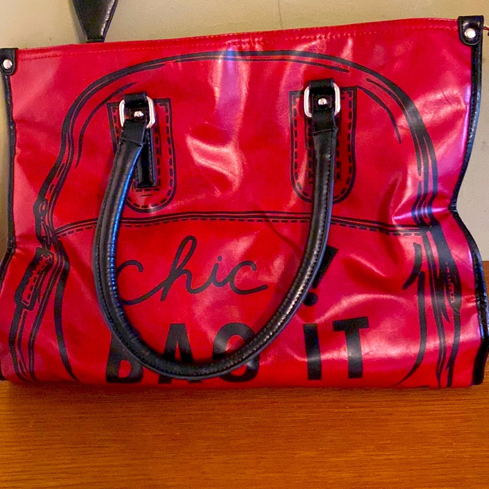 Red Leather Shoulder/Tote